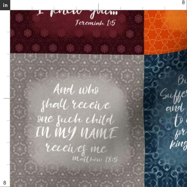 Scripture Quilt Fabric - Bible Verse Baby Quilt By Themadcraftduckie - Whole Cloth Cheater Quilt Cotton Fabric By The Yard With Spoonflower image 3