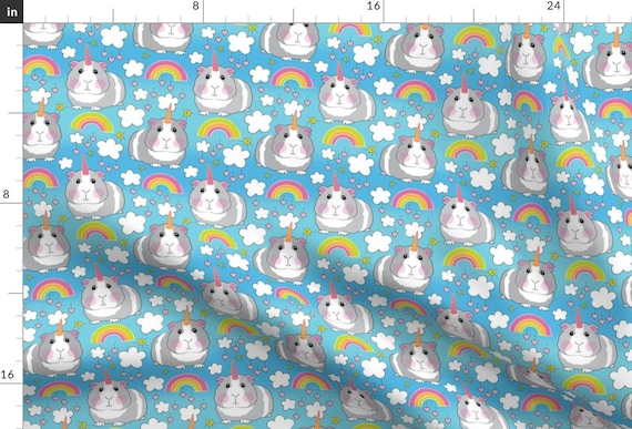 Guinea Pig Unicorn Fabric - Guinea Pig Unicorns-And-Rainbows By Lilcubby - Guinea Pigs Rainbows Cotton Fabric By The Yard With Spoonflower