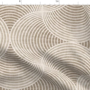 Modern Geometric Fabric - Geometric Grace Taupe by kimsa - Earth Tone Beige Brown Cream Taupe Neutral Fabric by the Yard by Spoonflower