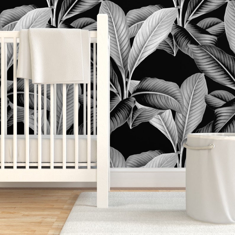 Palm Wallpaper Palm in Palm Black and White by Etsy