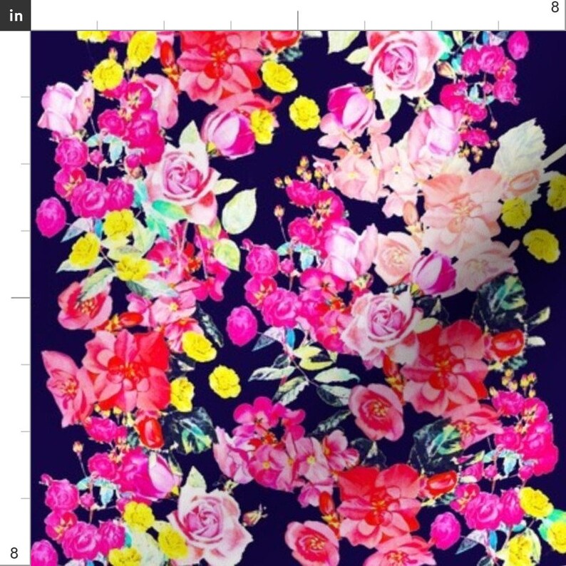 Floral Wedding Fabric Vintage Inspired Floral in Summer Etsy