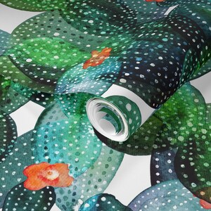 Cactus Wallpaper Cactus Green Wall by Tasiania Cactus - Etsy