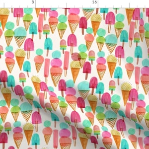 Mod Ice Cream Fabric - Ice Creams By Zoe Ingram - Modern ice cream baby Cotton Fabric By The Yard With Spoonflower