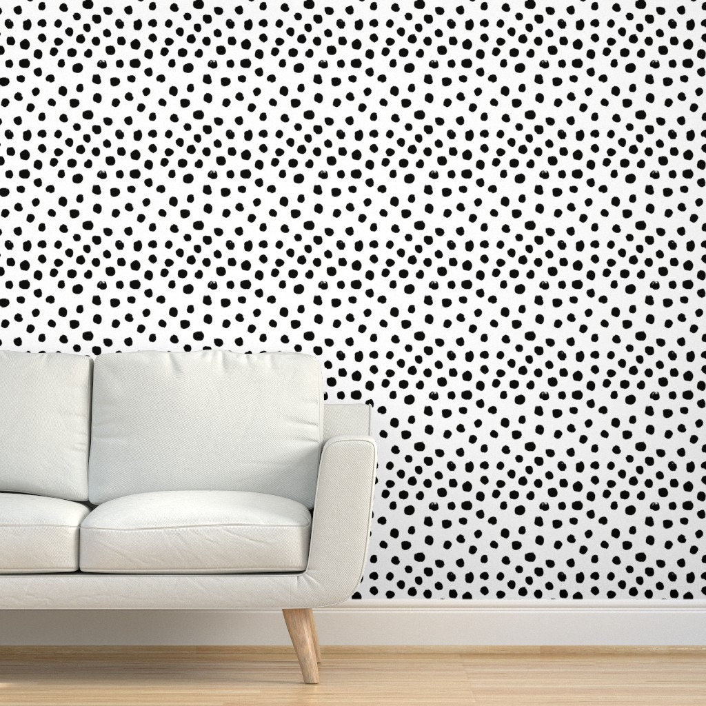 Black and White Wallpaper Spots Black and White by | Etsy