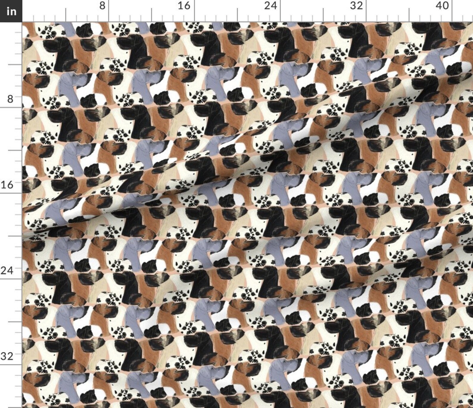 Watercolor Great Dane Fabric Great Danes by Eclectic House Etsy