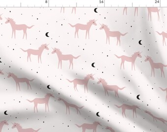 Pink Unicorn Fabric - Unicorn By Kimsa - Pink Unicorn Nursery Decor Cotton Fabric By The Yard With Spoonflower