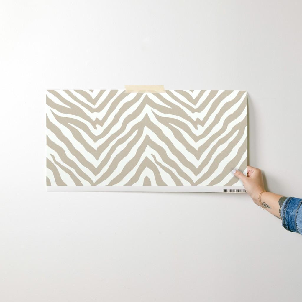 Zebra Foto Behang | Savanne in Beige Lucht — WonderMural, image size:1024x1024