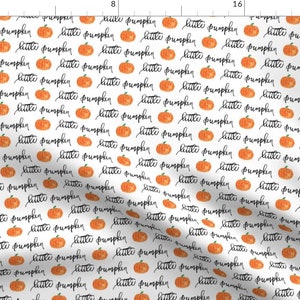 Little Pumpkin Fabric - Little Pumpkin - Halloween - White By Littlearrowdesign - Typography Cotton Fabric By The Yard With Spoonflower