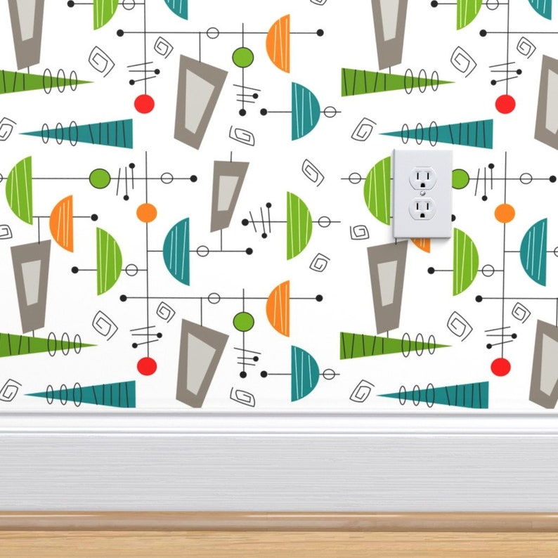 Mid Century Modern Wallpaper Atomic Era By Hot4tees BgYahoo | Etsy