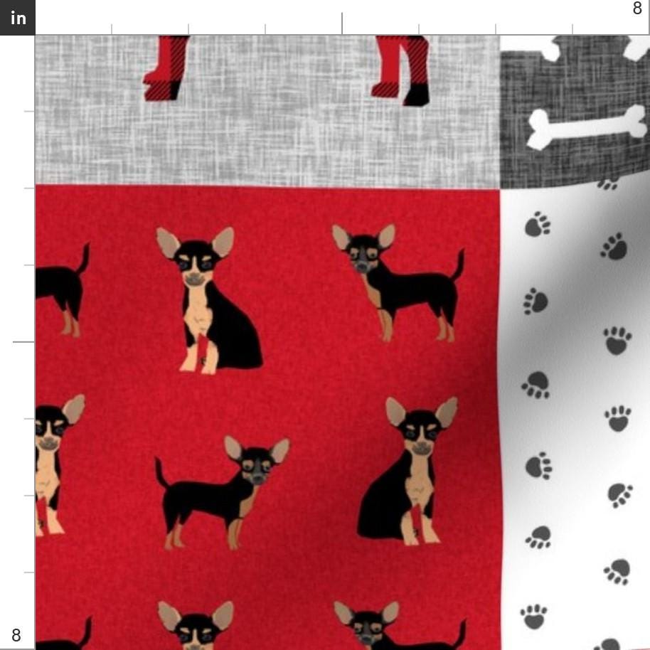 Chihuahua Fabric Chihuahua Black and Tan Pet Quilt A Cheater Quilt Dog Fabric by Petfriendly Cotton Fabric by the Yard With Spoonflower Etsy Canada