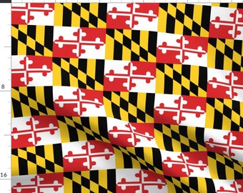 Maryland Fabric  - Maryland Flags By Elramsay - Maryland State Flag Cotton Fabric By The Yard With Spoonflower