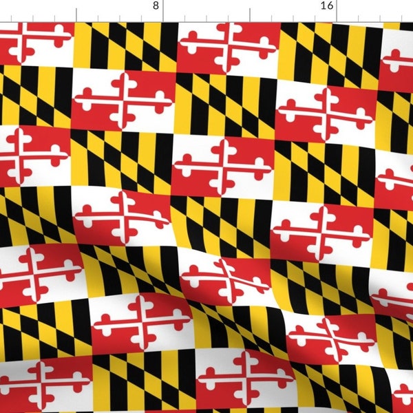 Maryland Fabric  - Maryland Flags By Elramsay - Maryland State Flag Cotton Fabric By The Yard With Spoonflower