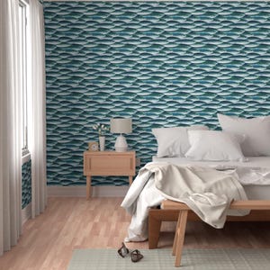 Fisch-Tapete - Meer von Spellstone - Fisch-blauen Schuppen Sportler Angeln Individuell bedruckte entfernbare selbstklebende Tapetenrolle von Spoonflower Bild 5