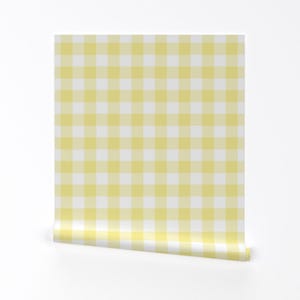 Yellow Gingham Wallpaper - Small Yellow Buffalo Check Gingham By Sugarfresh - Classic Removable Self Adhesive Wallpaper Roll by Spoonflower