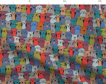 Rainbow Dogs Fabric - Dog Pattern By Kostolom3000 - Colorful Dogs Pet Decor Cotton Fabric By The Yard With Spoonflower