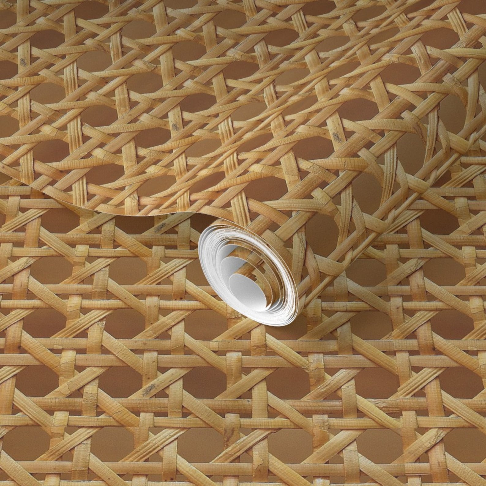 Rattan Wallpaper Rattan 1-ed by Lindaglass Brown Yellow - Etsy