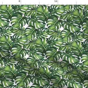 Watercolor Monstera Leaves Fabric - Small Watercolor Monstera Leaves By Taylor Bates Creative - Watercolor Monstera Fabric With Spoonflower
