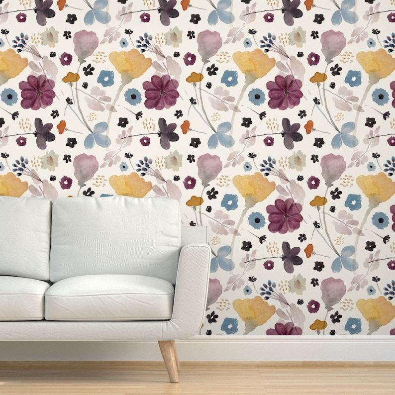 Watercolor Floral Wallpaper Watercolor Floral by - Etsy