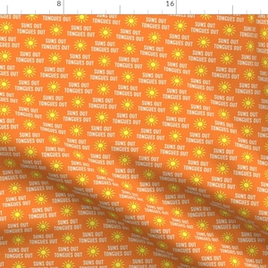 Dog Fabric - Suns Out Tongues Out by littlearrowdesign -  Pets Summer Dog Bandana Sunshine Funny Sun Dogs Fabric by the Yard by Spoonflower