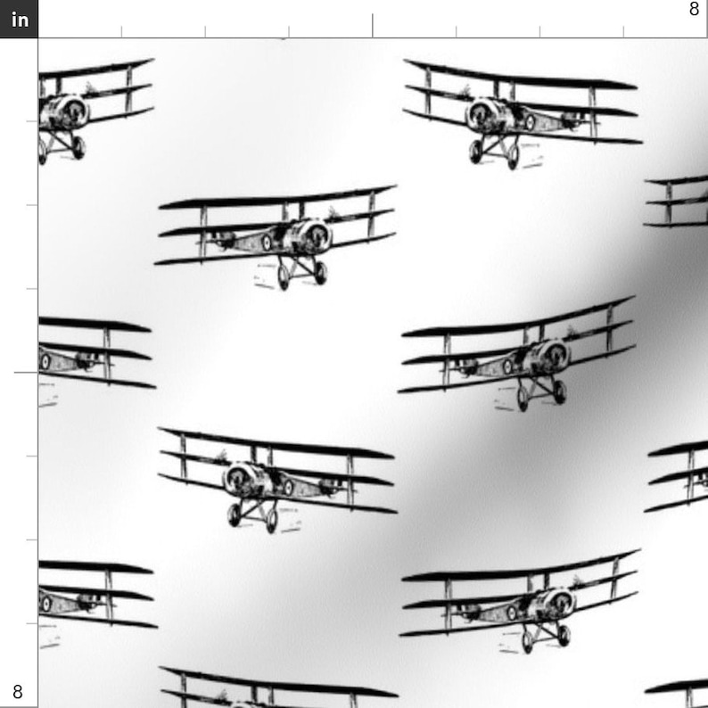 Retro Aviation Fabric Antique Triplane Airplane Aviation by Etsy
