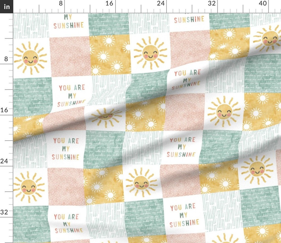 Sunshine Cheater Quilt Fabric You Are My Sunshine Multi Etsy