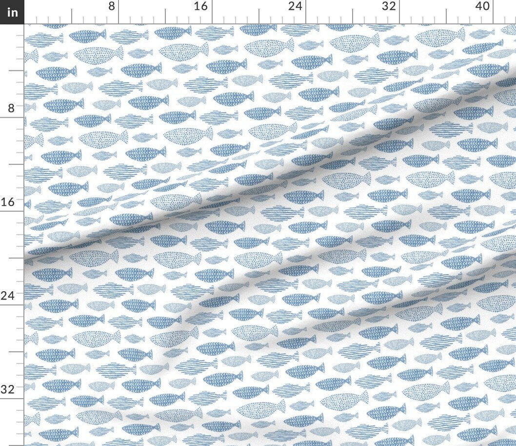 Fishing lures on Blue Novelty cotton fabric- by the yard, quarter cuts,  continuous cuts- fast shipping!