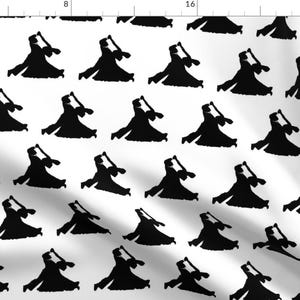 Ballroom Dancing Fabric - Ballroom Dancers By Thin Line Textiles - Ballroom Dancing Cotton Fabric By The Yard With Spoonflower