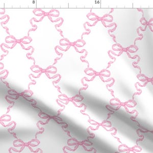 Pink Fabric - Ribbon Trellis by danika_herrick - Ribbon Lattice White Traditional Feminine Valentine Fabric by the Yard by Spoonflower