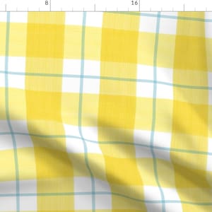 Buffalo Plaid Yellow Fabric - Double Buffalo Plaid In Yellow And Turquoise By Danika Herrick - Buffalo Plaid Fabric With Spoonflower
