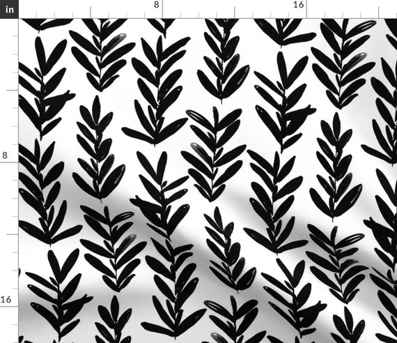 Black and White Sage Fabric Sage Black and White by | Etsy