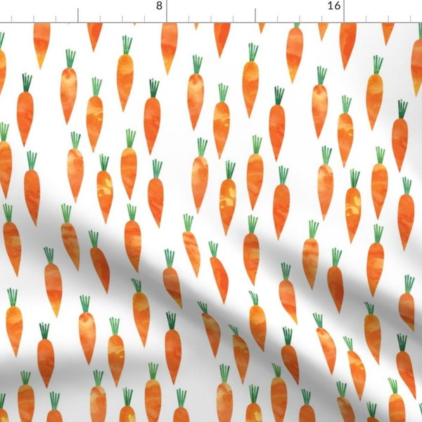 Watercolor Carrot Fabric - Carrots  by littlearrowdesign - Easter Bunny Bunny Rabbit Vegetable Watercolor Fabric by the Yard by Spoonflower