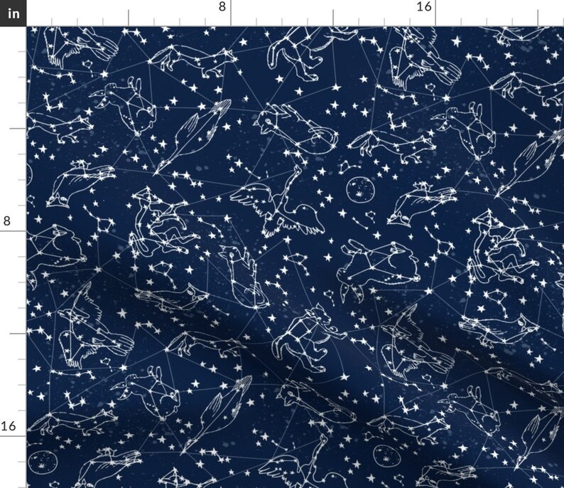 Navy Galaxy Fabric by the Yard Constellations // Night Etsy