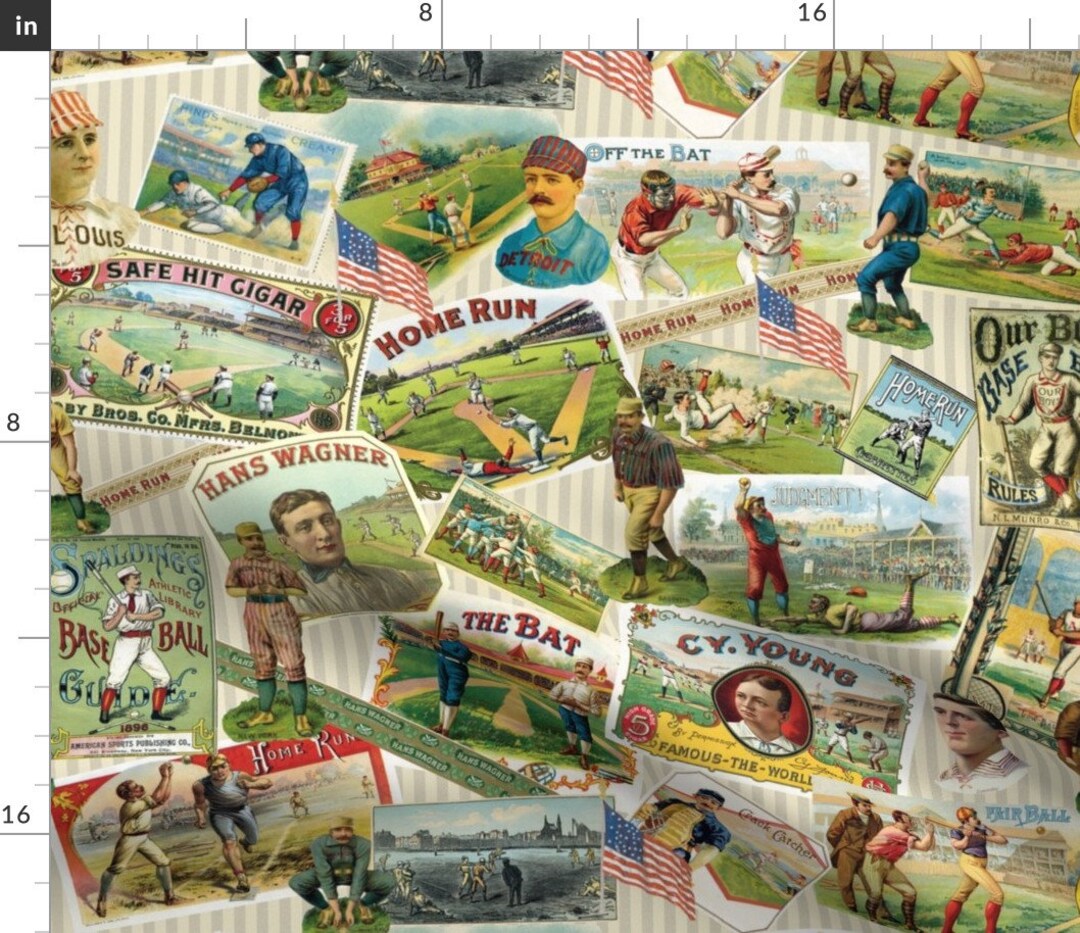 Vintage Baseball Fabric Vintage Baseball by Carolyn Grossman Summer ...
