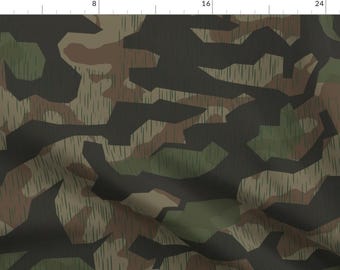 Splinter Camo Fabric - Splinter A Experimental Carbon Overprint By Ricraynor - Green + Gray Camo Cotton Fabric By The Yard With Spoonflower