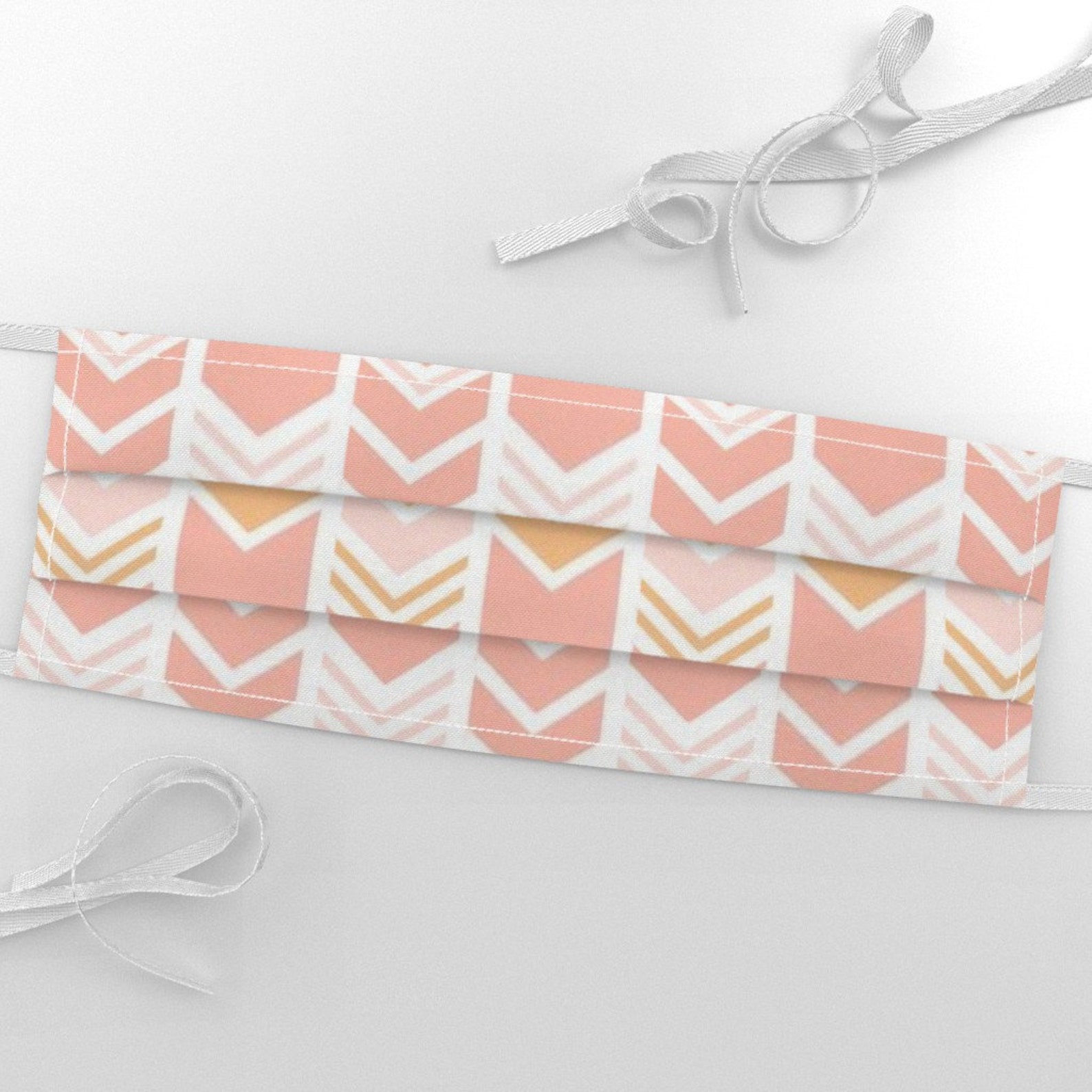 Pink Chevron Fabric Peachy Chevron by Little Arrow Designs Etsy