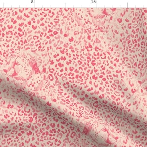 Cheetah Fabric - Cheetah Sketch Blush By Pattern State - Cheetah Spots Faces Blush Pink Sketch Cotton Fabric By The Yard With Spoonflower