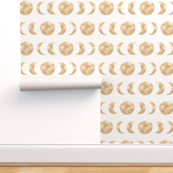 Golden Moon Wallpaper Gold Moon Her Day by Julia Dreams | Etsy