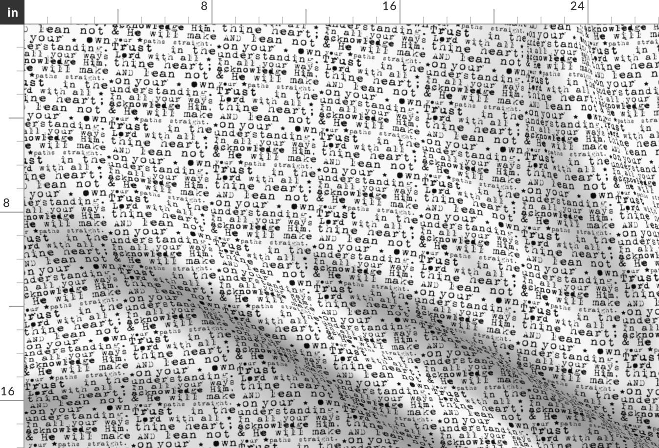 Trust Fabric - Trust In The Lord Scripture Quote Black Text White Background By Bohobear - Trust Cotton Fabric By The Yard With Spoonflower