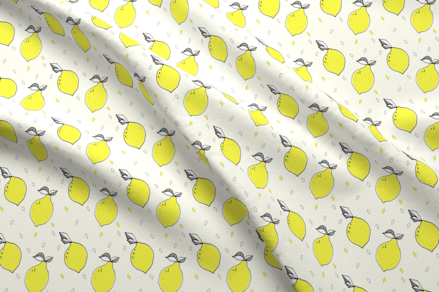 Cute Lemons Fabric Lemon Small Print By Elvelyckan Lemon Etsy
