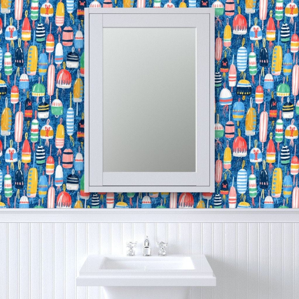 Nautical Buoy Wallpaper Lobster Buoys Maximalism 14 by - Etsy
