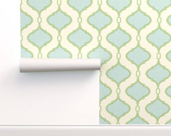 Wallpaper Roll Moroccan Quatrefoil Modern Ogee Cream 24in x 27ft
