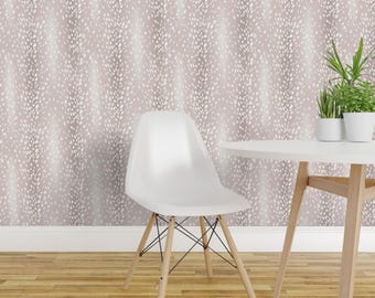 Fawn Wallpaper - Gentle Fawn By Nelvis Valenzuela - Neutral Forest Deer Axis Print Removable Self Adhesive Wallpaper Roll by Spoonflower