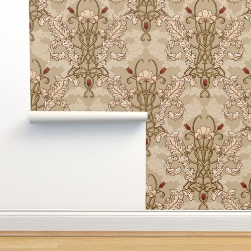 Nouveau Wallpaper Art Nouveau Style Pattern by Stolenpencil Etsy