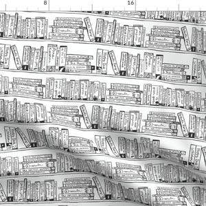 Classics Fabric - Black And White And Read All Over By Betsysiber - Classics Black White Books Cotton Fabric By The Yard With Spoonflower