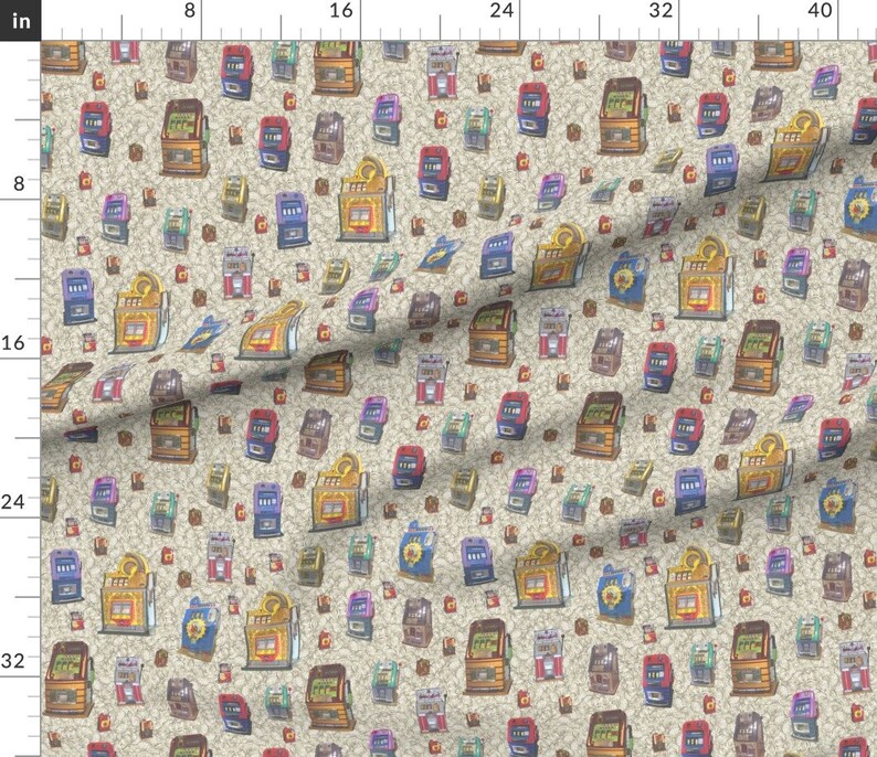 Slot Machine Fabric Dean'S Slot Machines Coins By Etsy