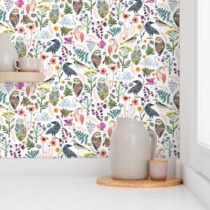 Birds Wallpaper - Lucid Dreams Miss Mystic - Large By Zoe Ingram - Bird Custom Printed Removable Self Adhesive Wallpaper Roll by Spoonflower image 7