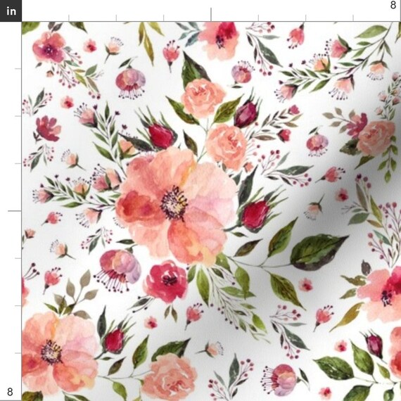 Bohemian Classic Floral Fabric Floral Rhapsody / White by - Etsy