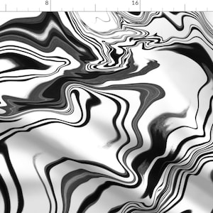 Black And White Marble Fabric - Black And White Painterly By Imagesbycassandra - Black And White Cotton Fabric By The Yard With Spoonflower