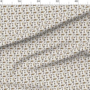 Knitting Print Fabric - Vintage Knitting By Magicforestory - Knitting Materials Illustration Cotton Fabric By The Yard With Spoonflower image 2