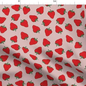Strawberries Fabric - Strawberries By Honeymoons- Strawberries Cute Fruit Sweet Summer Strawberry Cotton Fabric By The Yard With Spoonflower